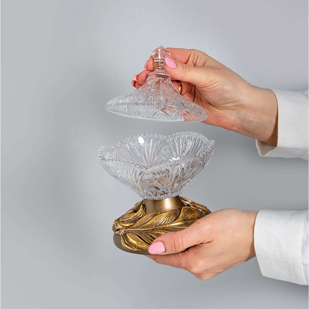 Сахарница с крышкой Боа стеклянная