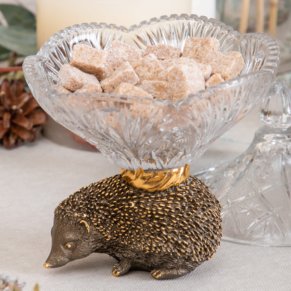 Сахарница с крышкой Ёжик стеклянная