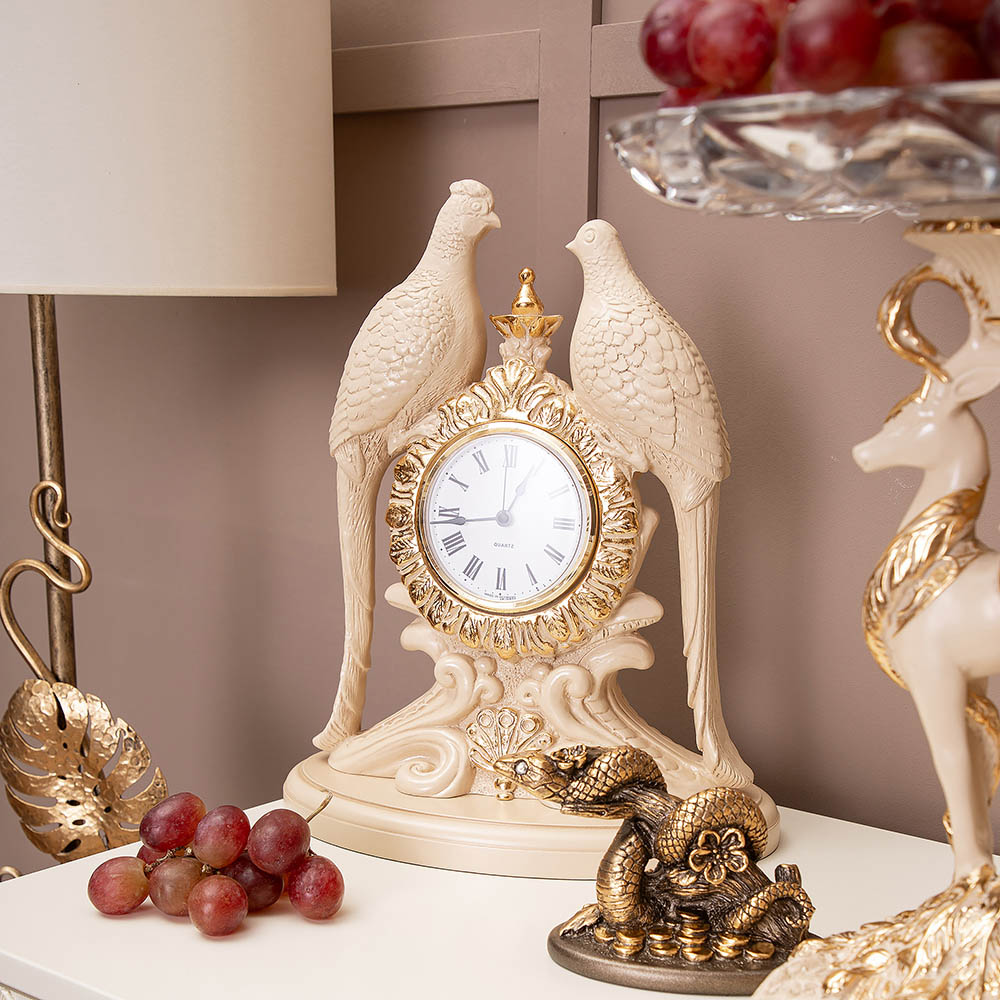 Часы настольные Павлины