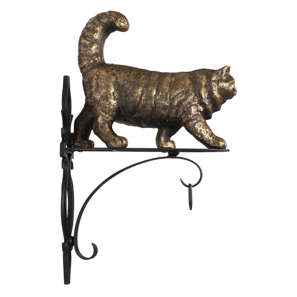 Кронштейн для цветов Кот Лео с ковкой