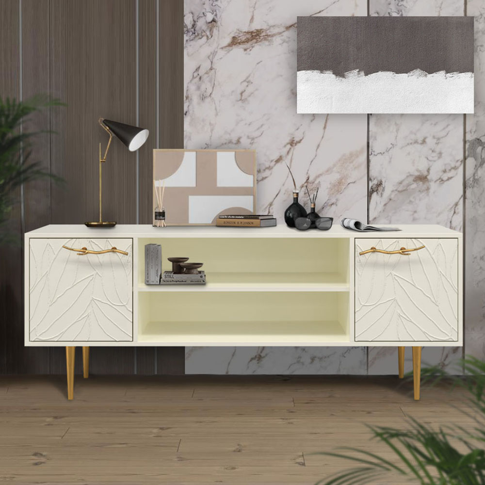 Тумба под телевизор Эстетика Флоры Цветная 1550 Стиль Золото