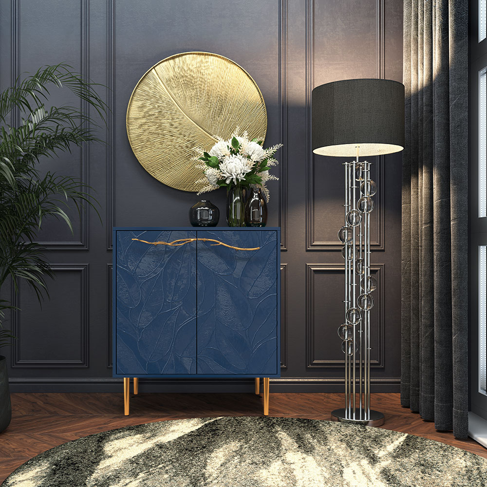 Комод Эстетика Флоры Цветной Стиль Золото с 2 полками