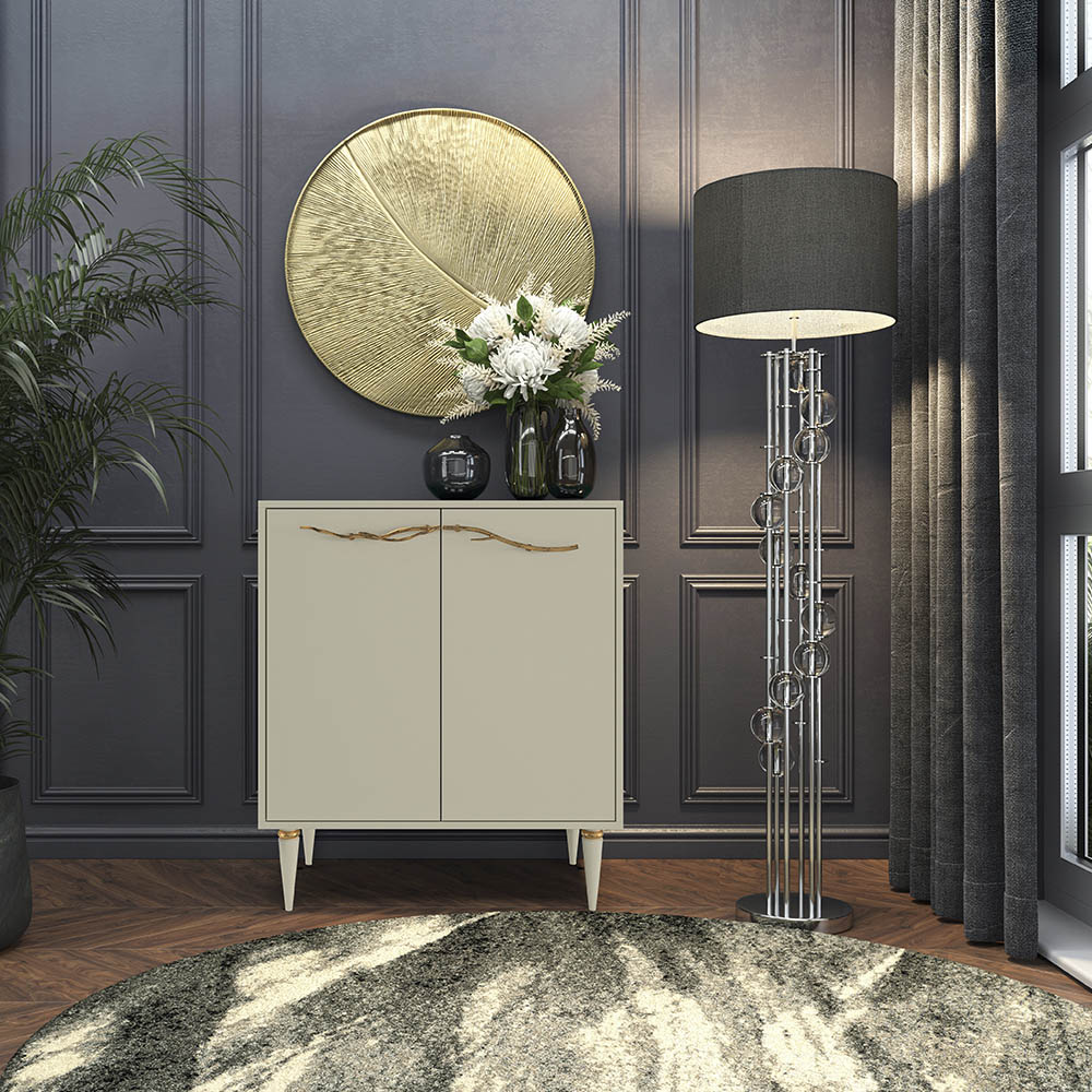 Комод Эстетика Бархата Цветной Классика Золото с 2 полками