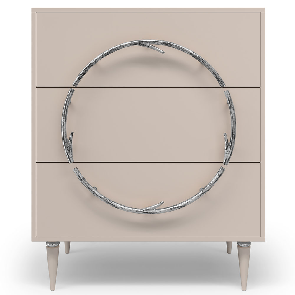 Комод Эстетика Бархата Цветной Классика Серебро с 3 ящиками