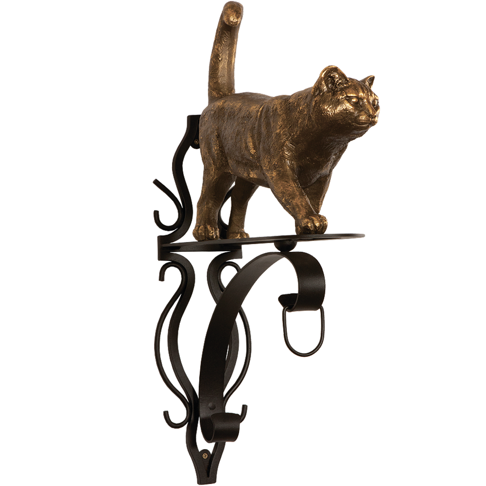 Кронштейн для цветов Кот Феликс с ковкой