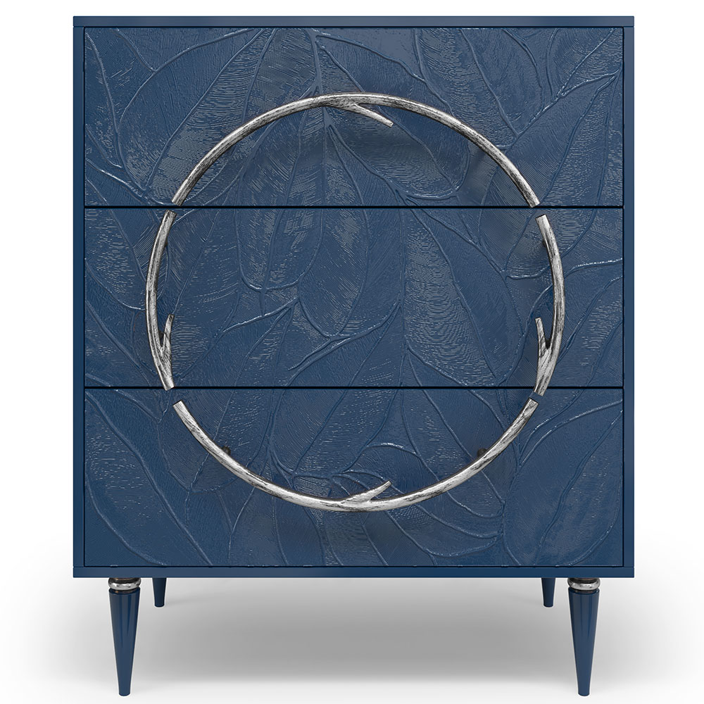 Комод Эстетика Флоры Цветной Классика Серебро с 3 ящиками