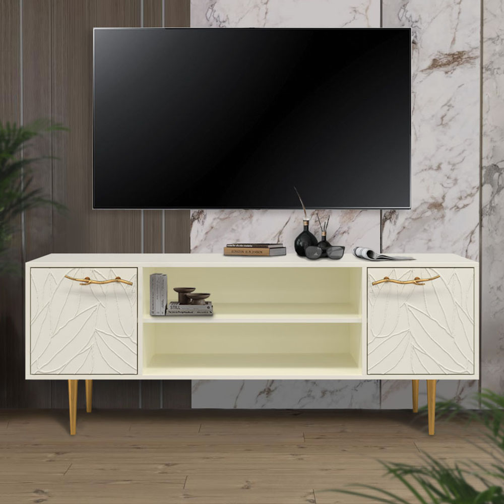 Тумба под телевизор Эстетика Флоры Цветная 1550 Стиль Золото