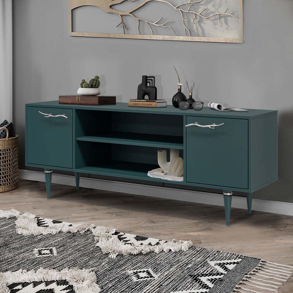 Тумба под телевизор Эстетика Бархата Цветная 1550 Классика Серебро