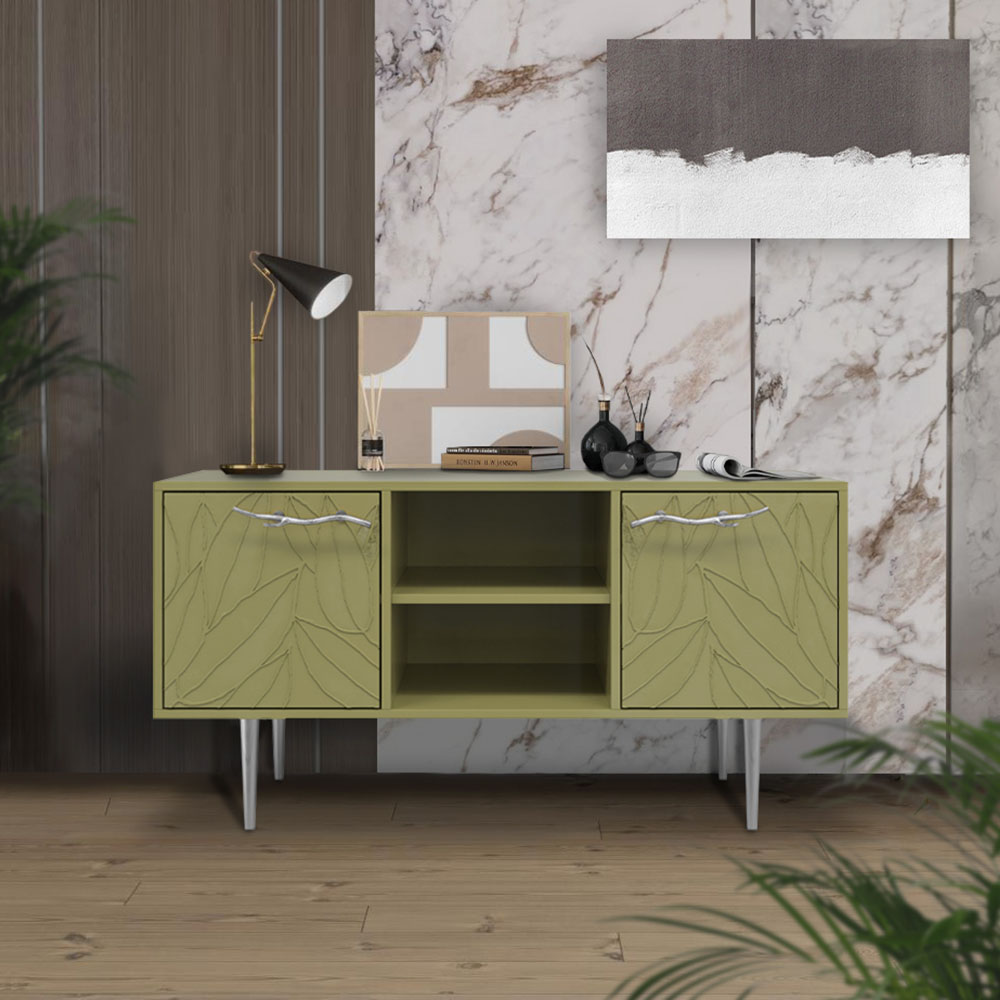 Тумба под телевизор Эстетика Флоры Цветная 1170 Стиль Серебро