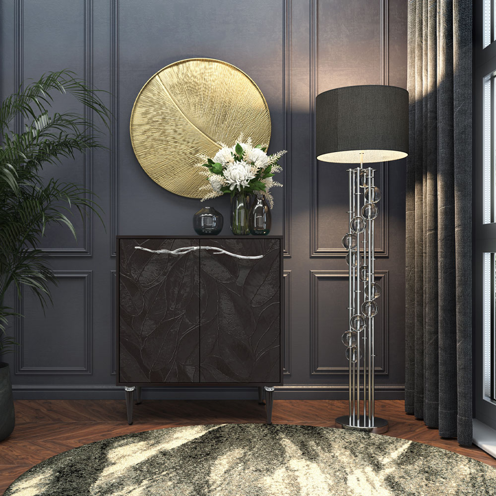 Комод Эстетика Флоры Цветной Классика Серебро с 2 полками