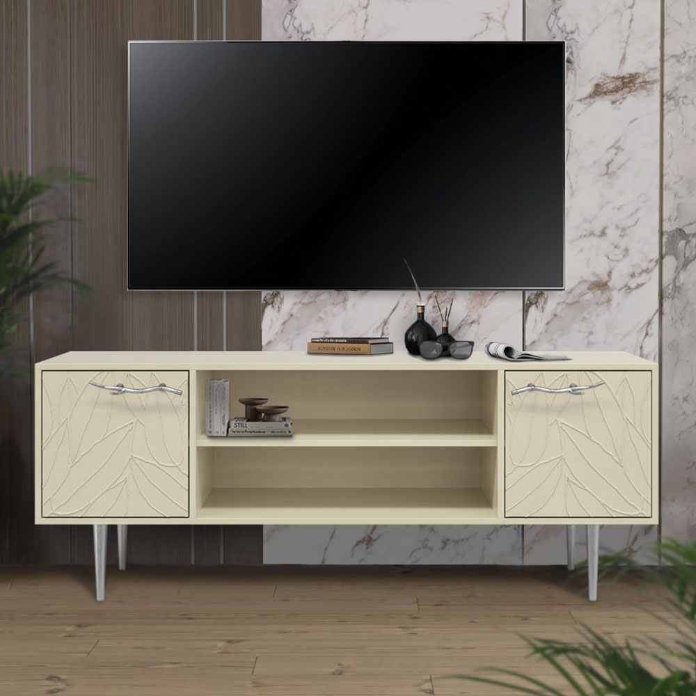 Тумба под телевизор Эстетика Флоры Цветная 1550 Стиль Серебро