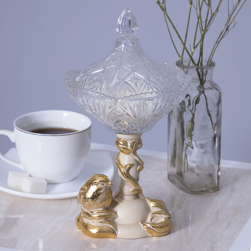 Сахарница с крышкой Зарничка стеклянная