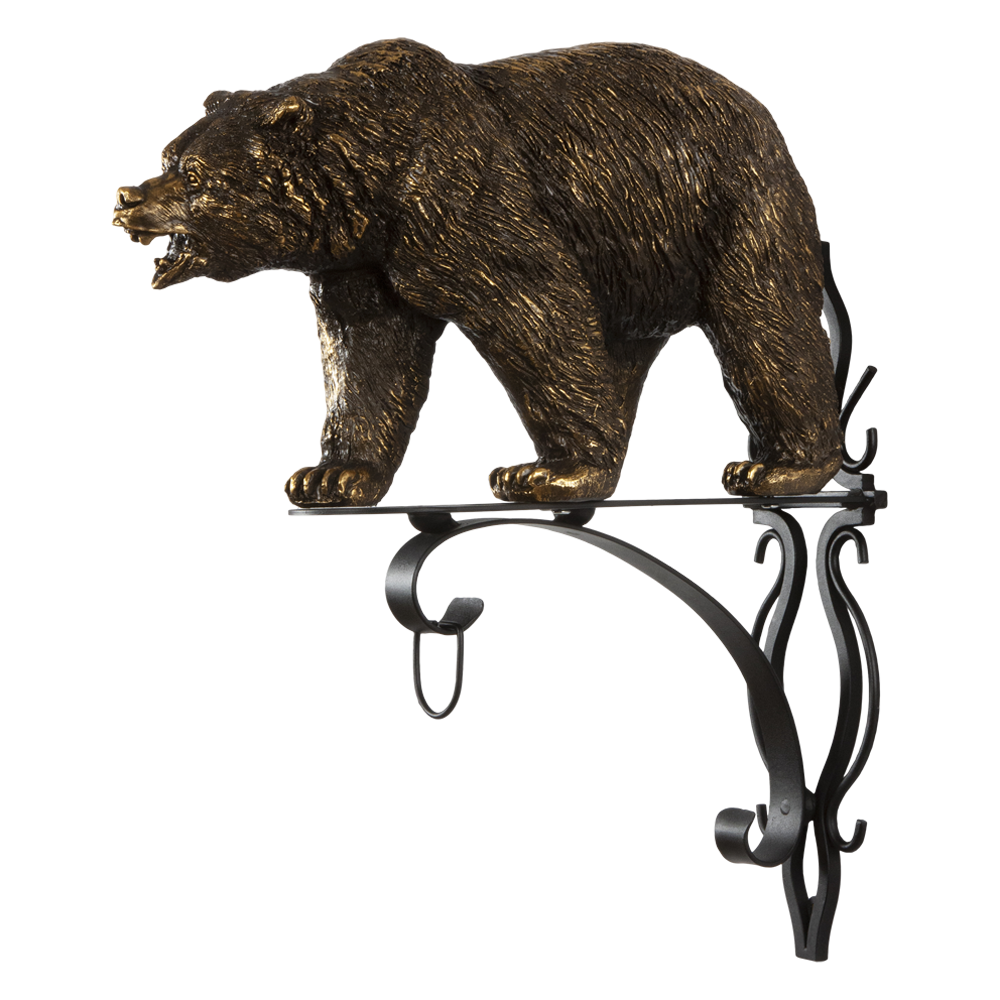 Кронштейн для цветов Медведь Велес с ковкой
