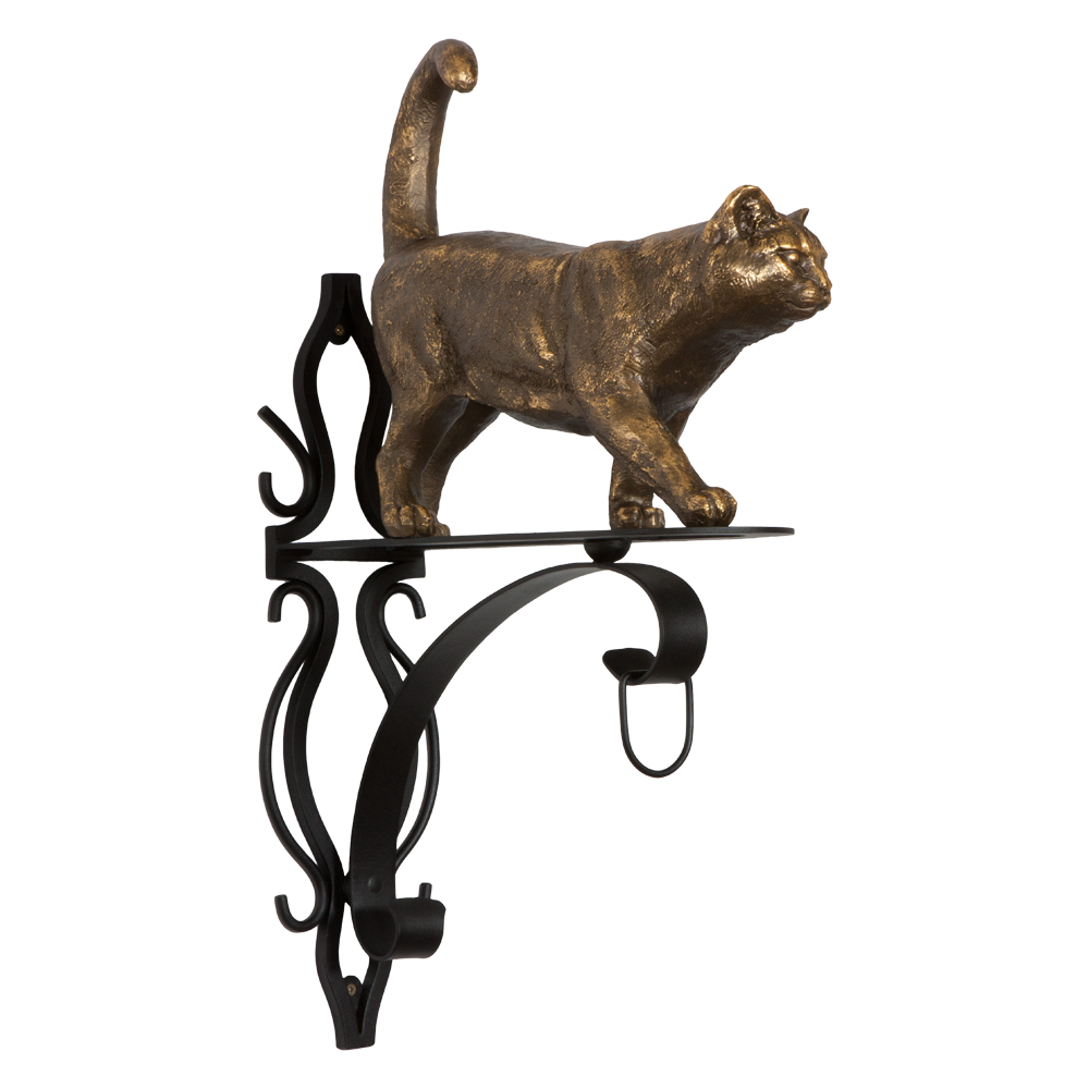 Кронштейн для цветов Кот Феликс с ковкой