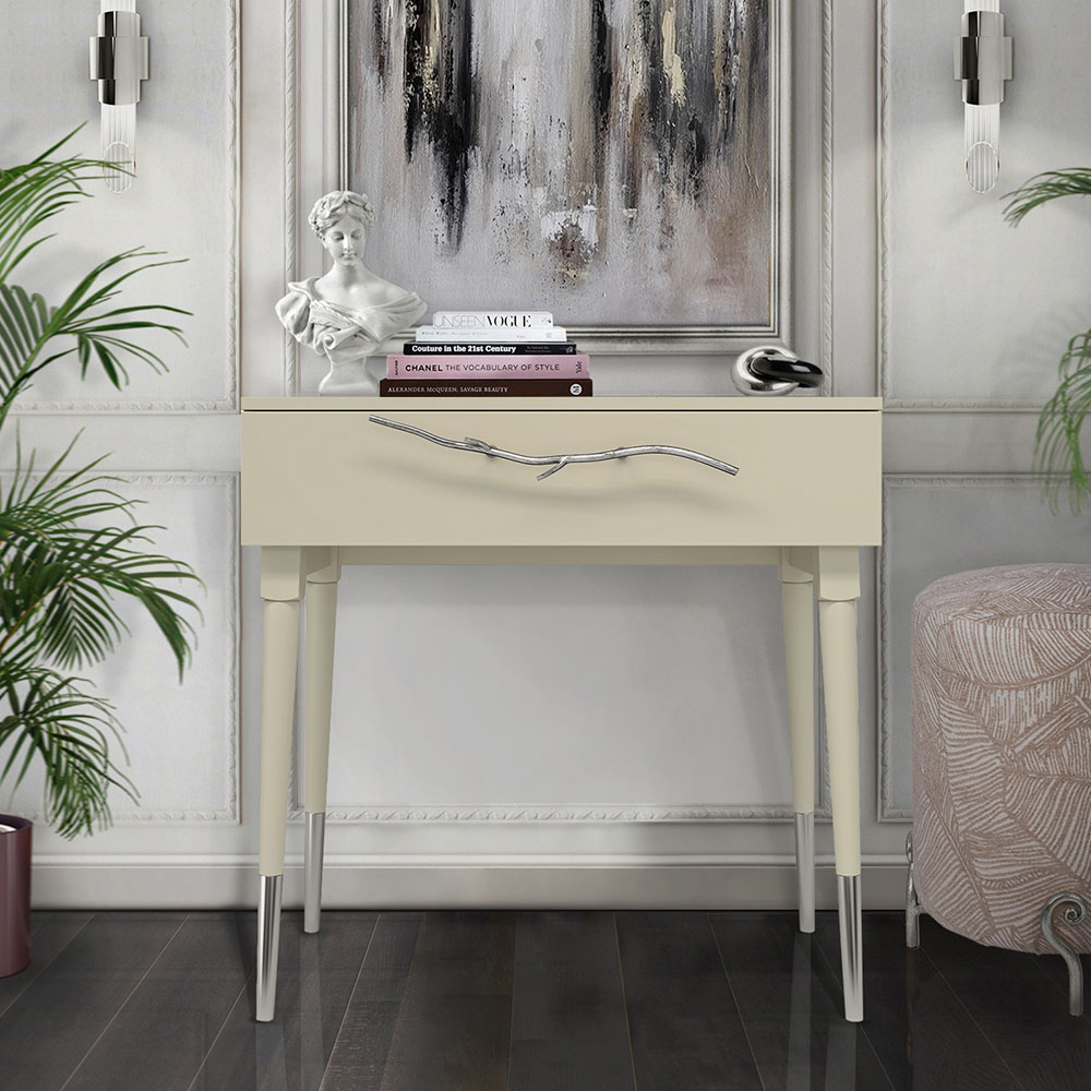Консоль Эстетика Бархата Цветная Стиль Серебро
