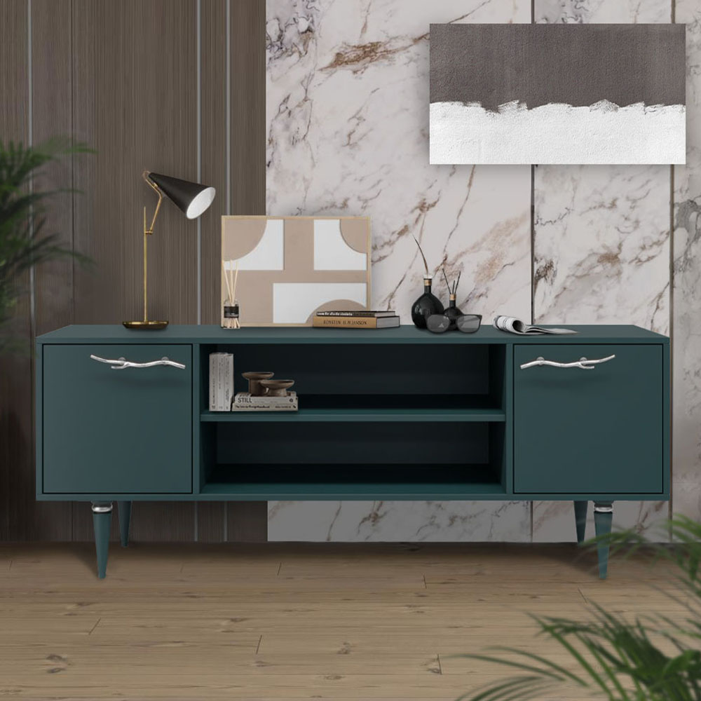 Тумба под телевизор Эстетика Бархата Цветная 1550 Классика Серебро