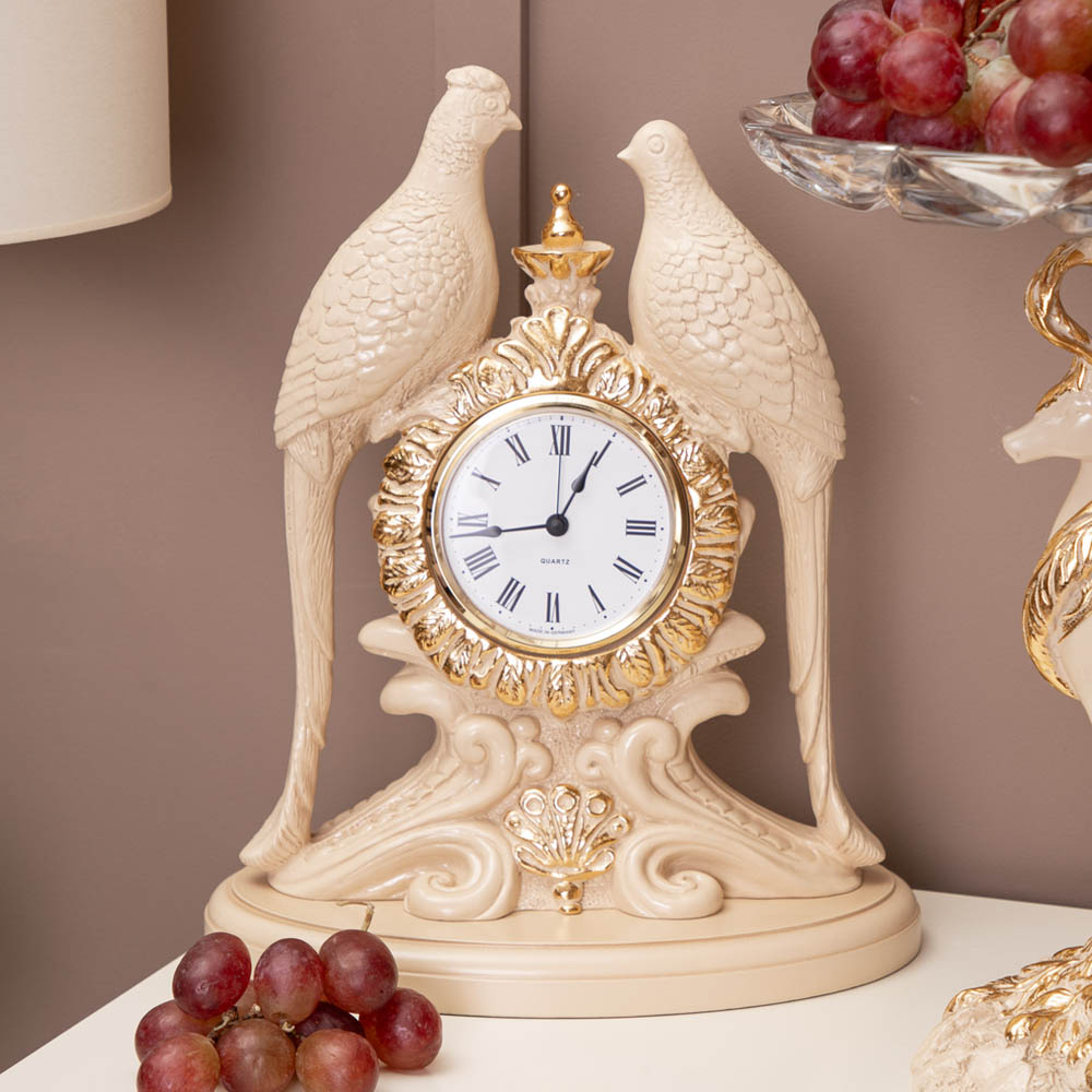 Часы настольные Павлины