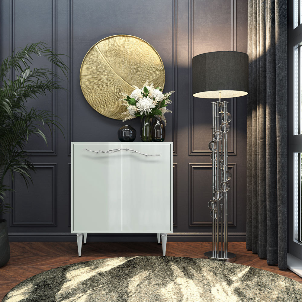 Комод Эстетика Цветной Классика Серебро с 2 полками