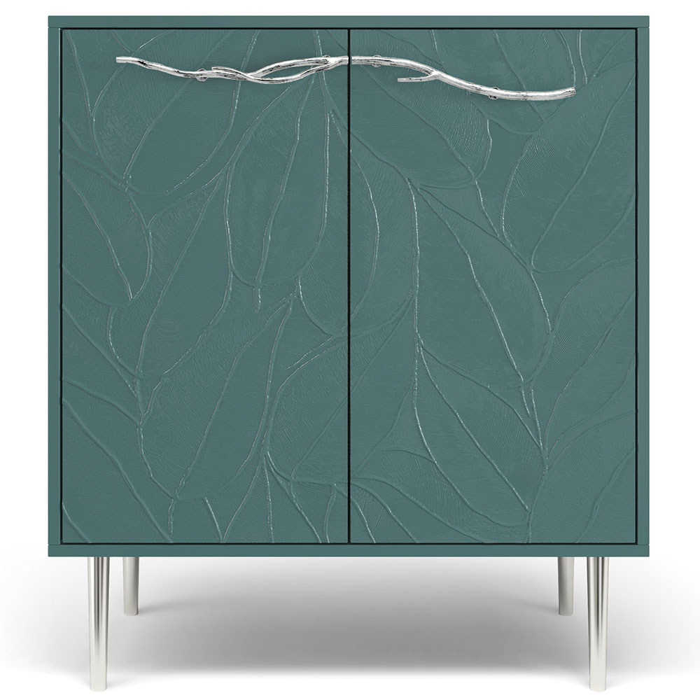 Комод Эстетика Флоры Цветной Стиль Серебро с 2 полками