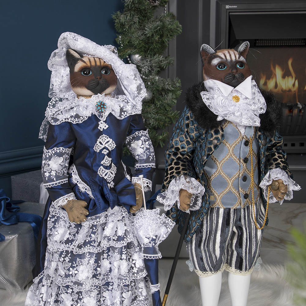 Коллекционная кукла Кошка Маркиза интерьерная