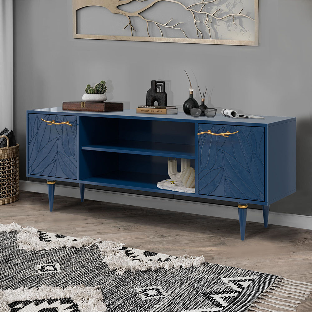 Тумба под телевизор Эстетика Флоры Цветная 1550 Классика Золото