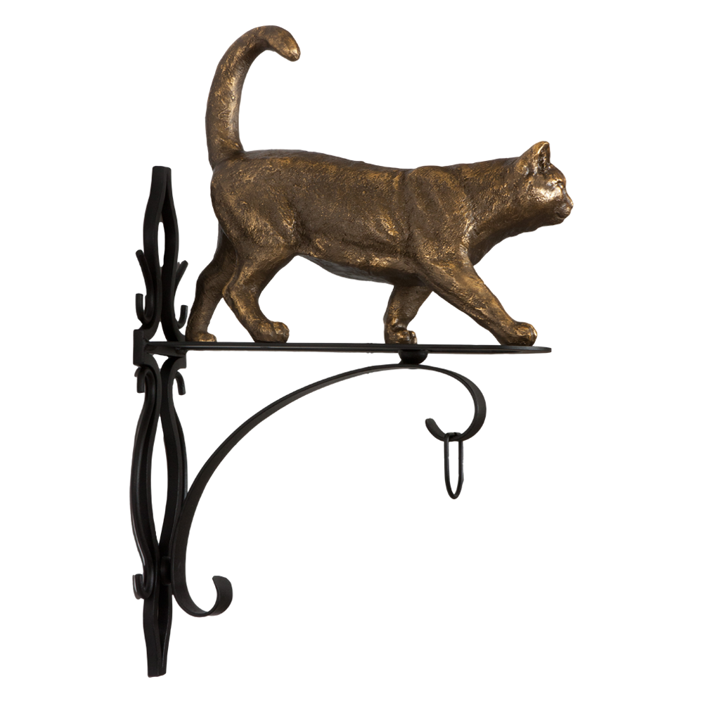 Кронштейн для цветов Кот Феликс с ковкой