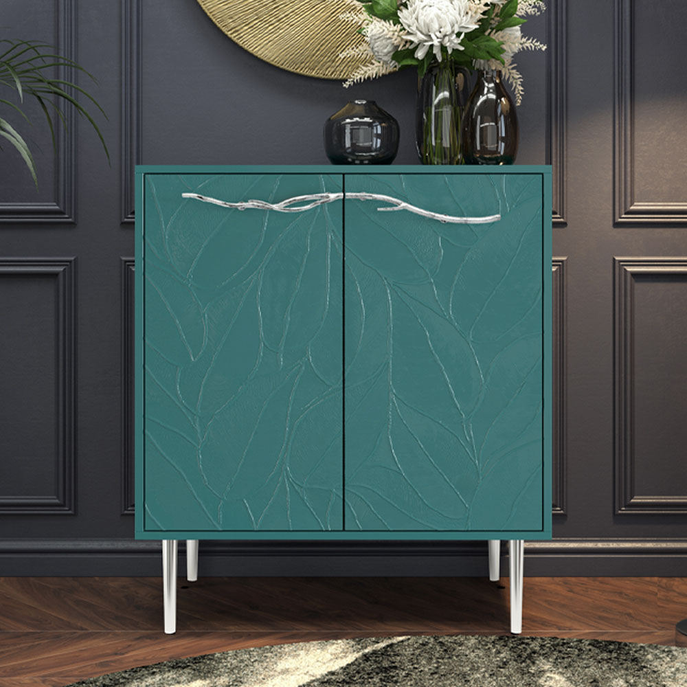 Комод Эстетика Флоры Цветной Стиль Серебро с 2 полками