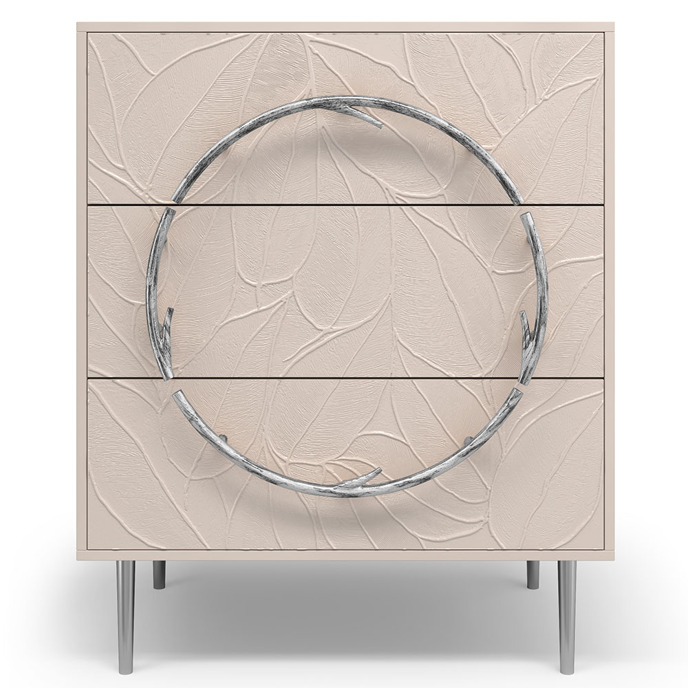 Комод Эстетика Флоры Цветной Стиль Серебро с 3 ящиками