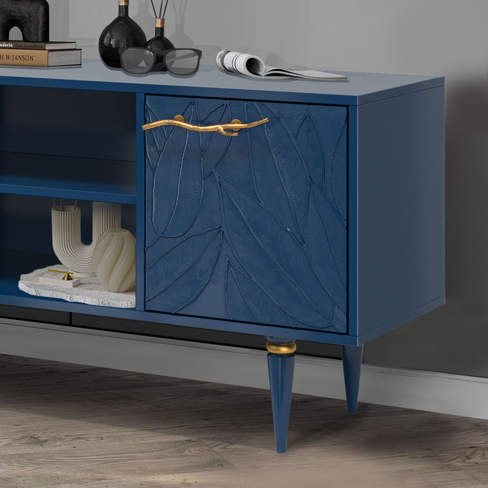 Тумба под телевизор Эстетика Флоры Цветная 1550 Классика Золото