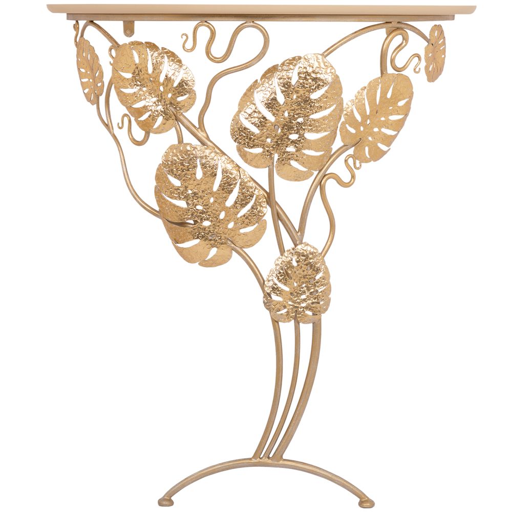 Консоль Монстера со стеклом пристенная