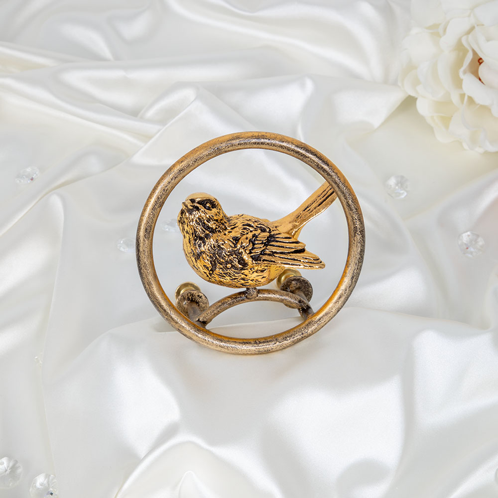 Ручка мебельная скоба Атмосфера Птичка круглая левая