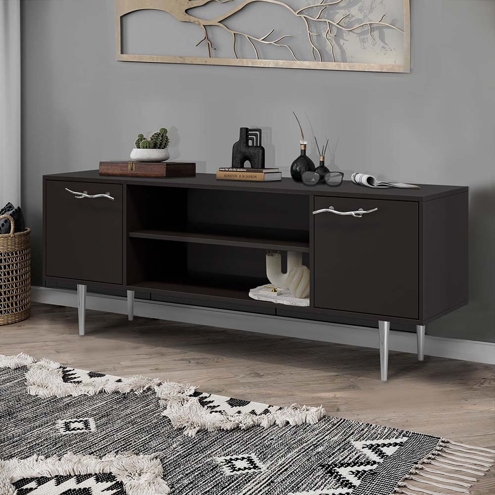 Тумба под телевизор Эстетика Бархата Цветная 1550 Стиль Серебро