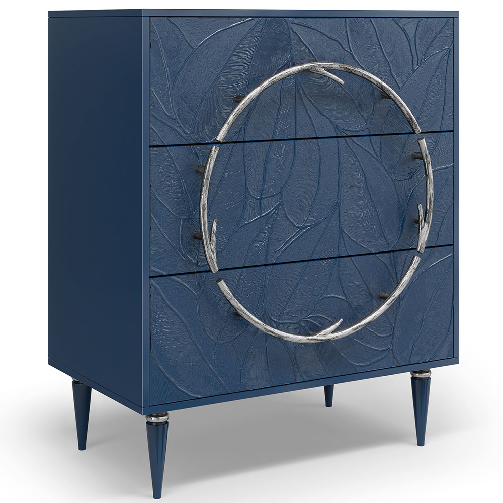 Комод Эстетика Флоры Цветной Классика Серебро с 3 ящиками