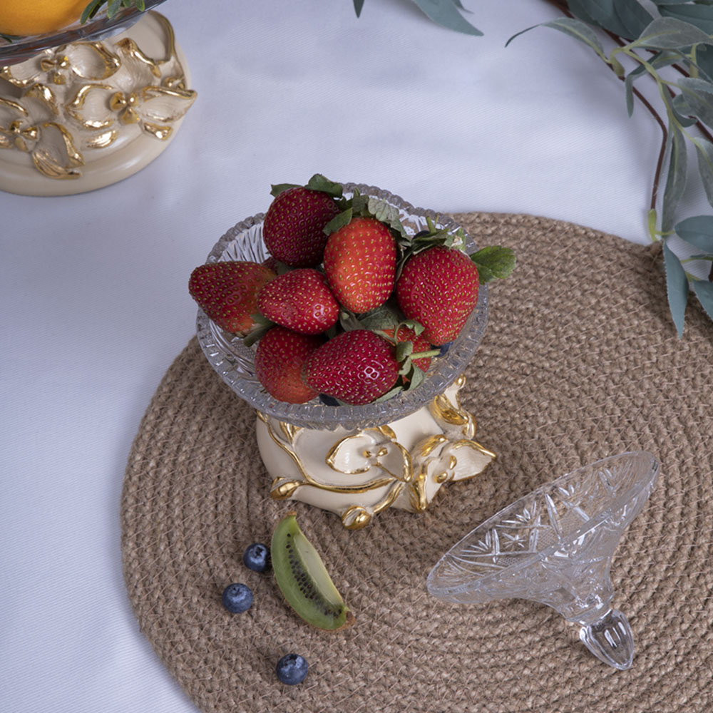 Сахарница с крышкой Орхидея Лайм стеклянная