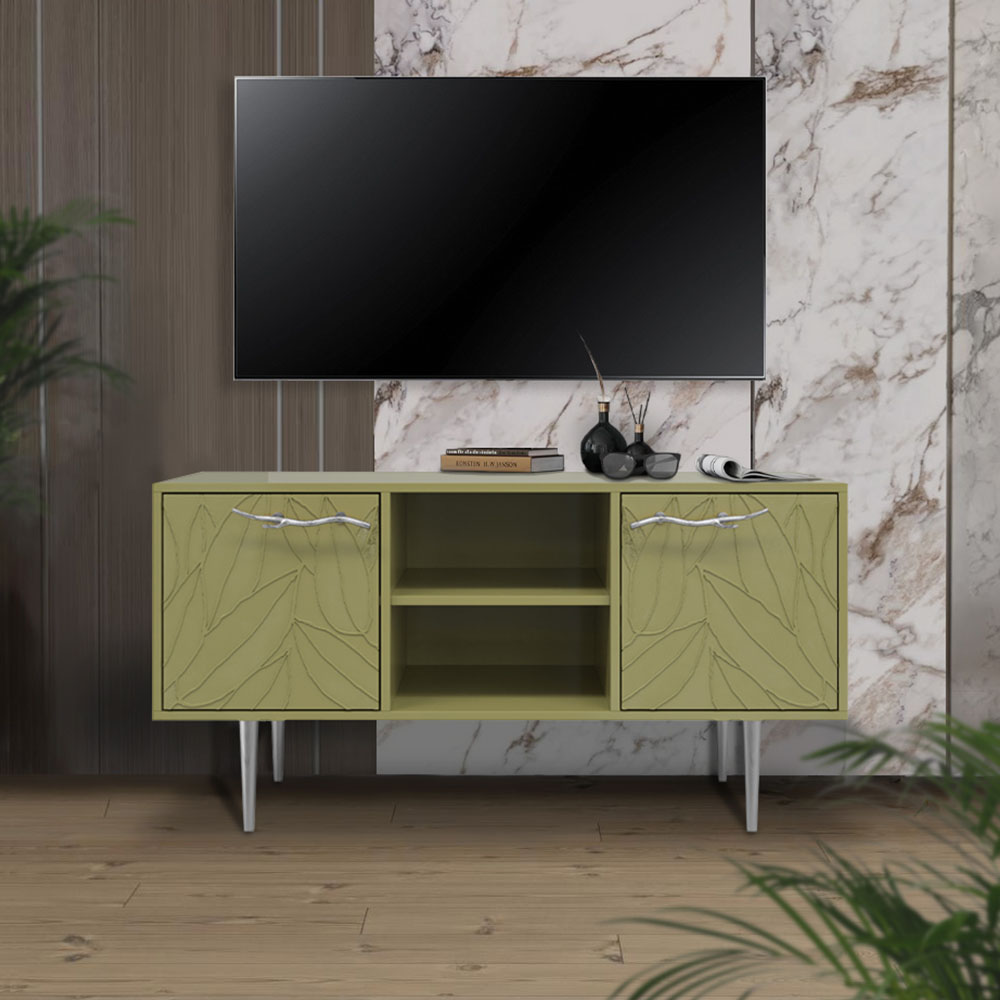 Тумба под телевизор Эстетика Флоры Цветная 1170 Стиль Серебро