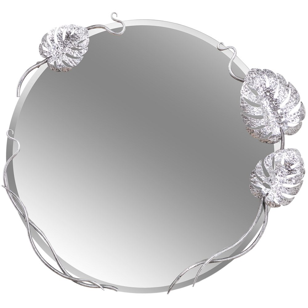 Зеркало настенное Монстера круглое