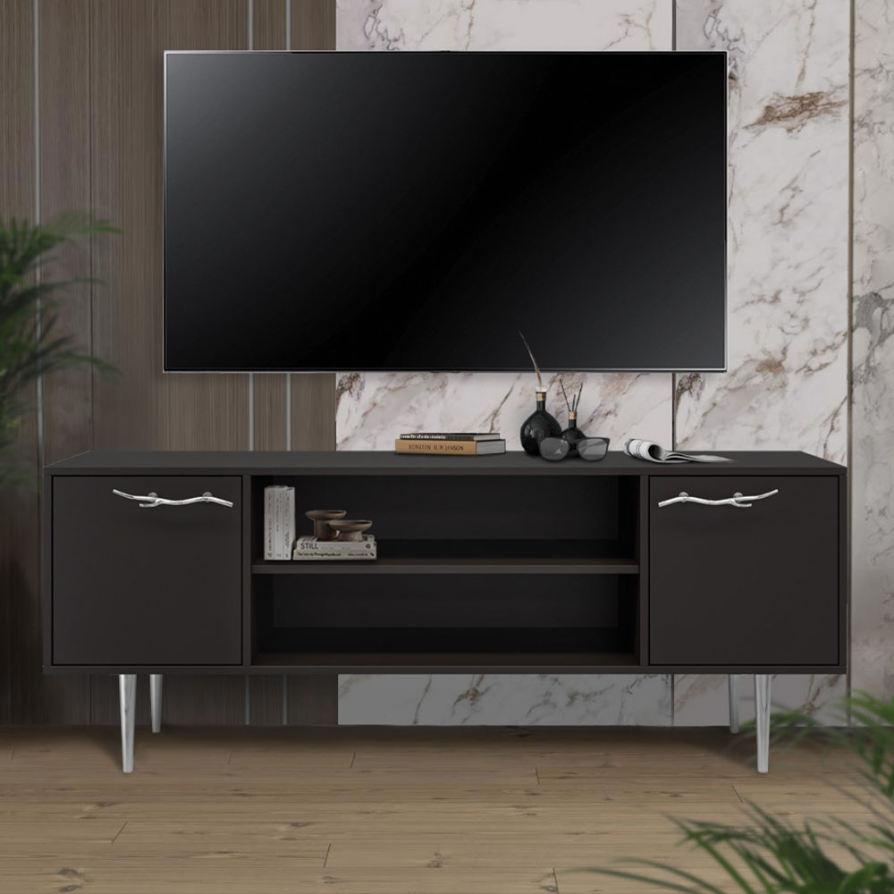 Тумба под телевизор Эстетика Бархата Цветная 1550 Стиль Серебро