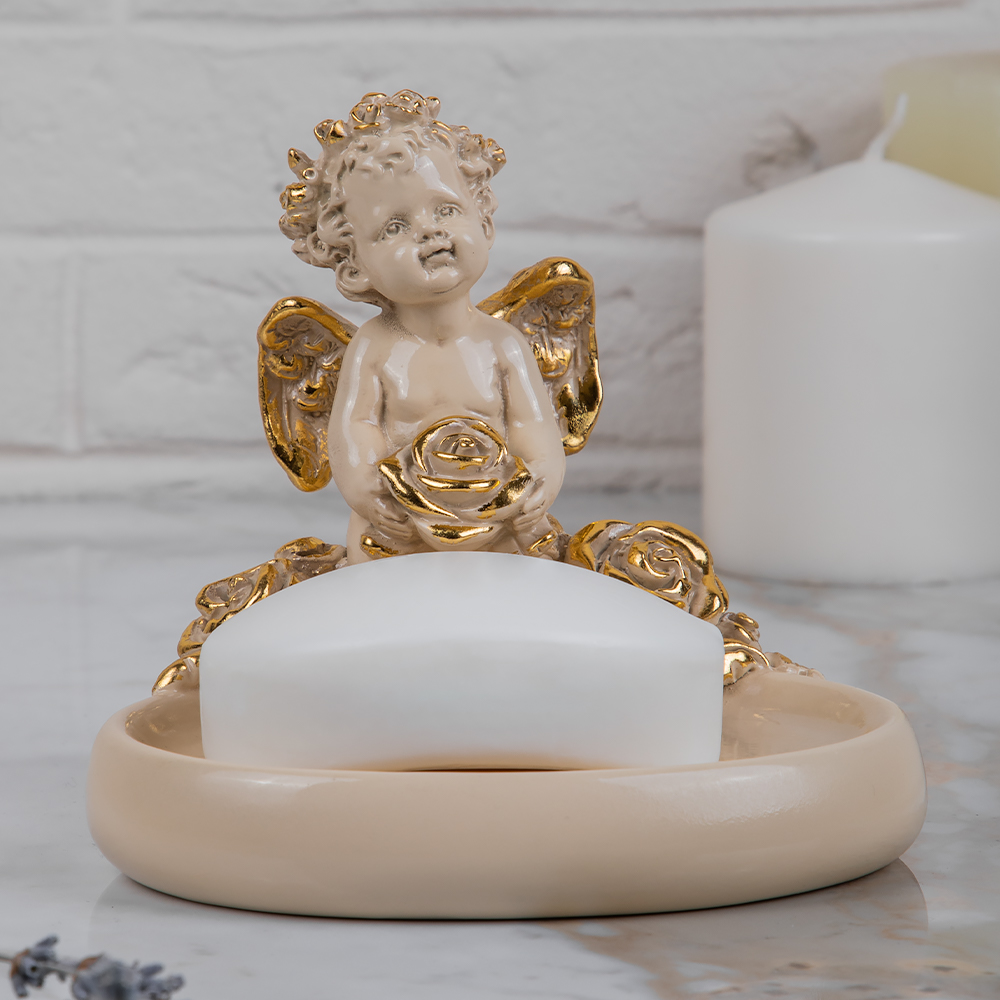 Мыльница Ангел с розами 
