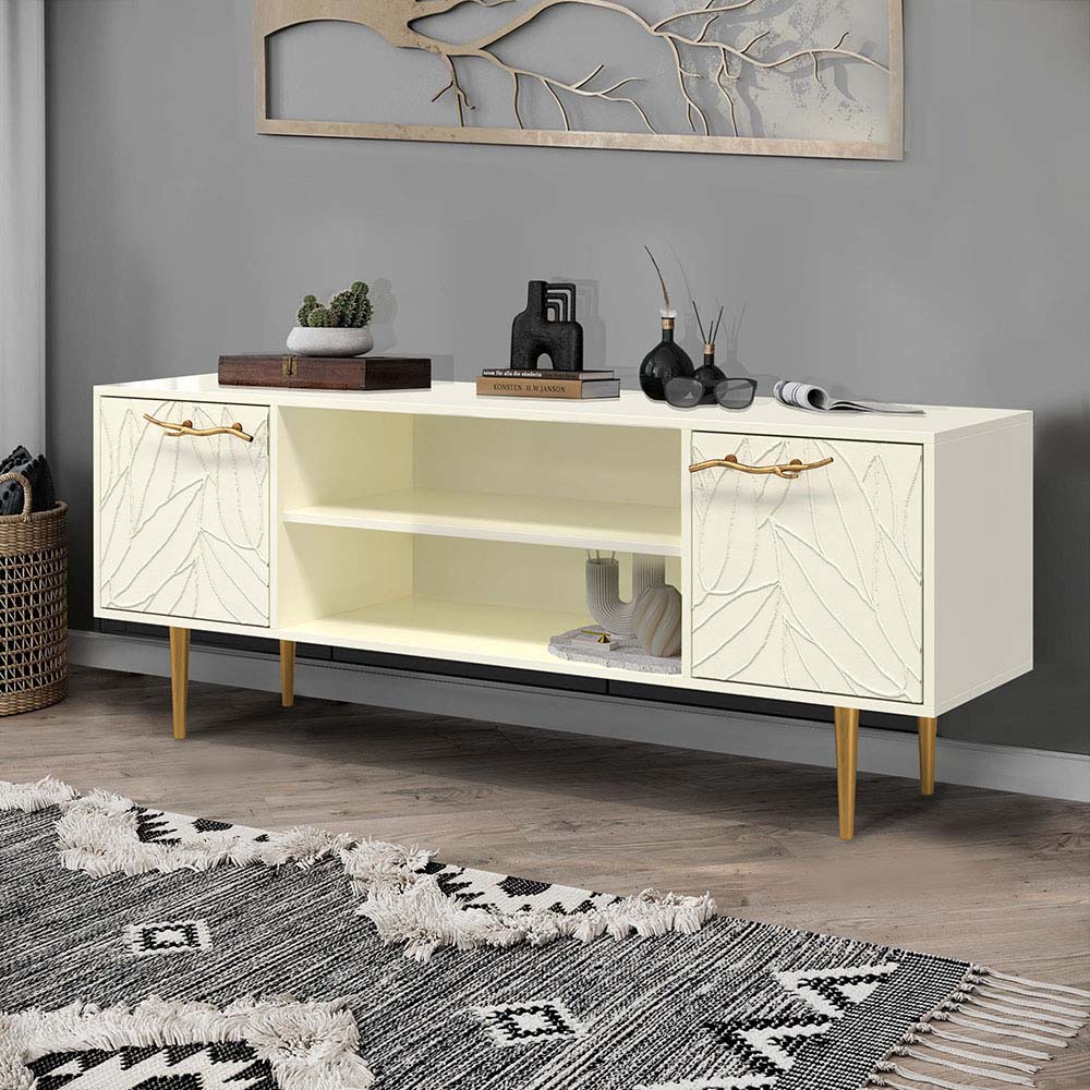 Тумба под телевизор Эстетика Флоры Цветная 1550 Стиль Золото