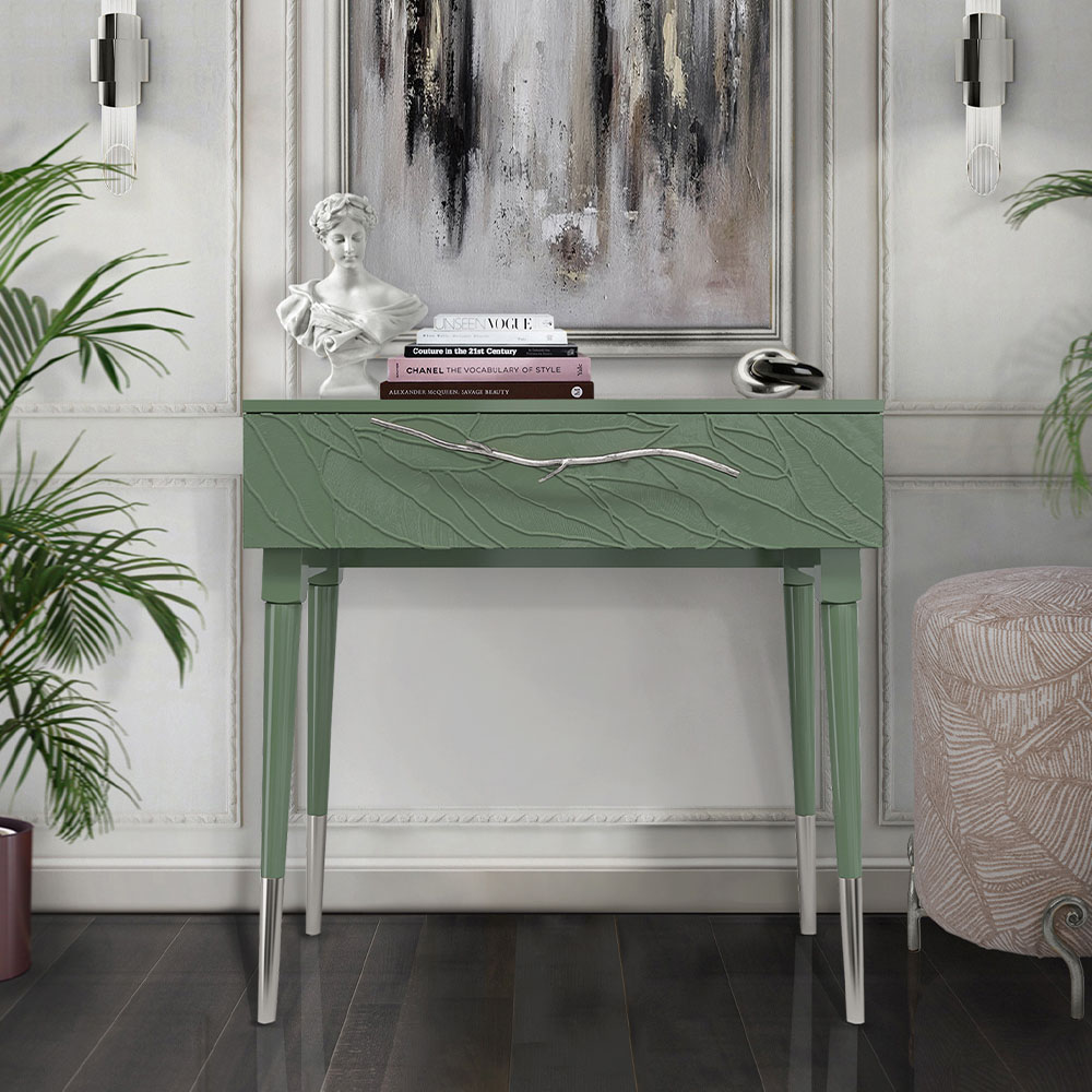 Консоль Эстетика Флоры Цветная Стиль Серебро