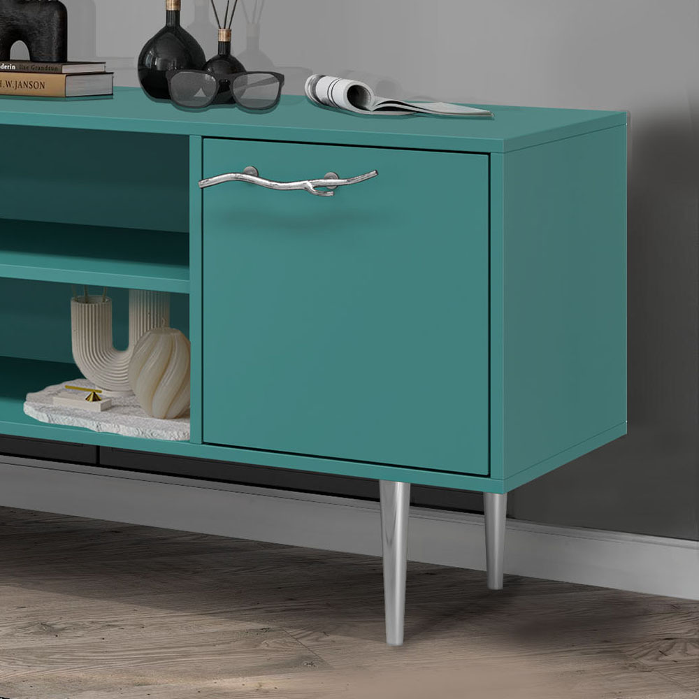 Тумба под телевизор Эстетика Бархата Цветная 1170 Стиль Серебро