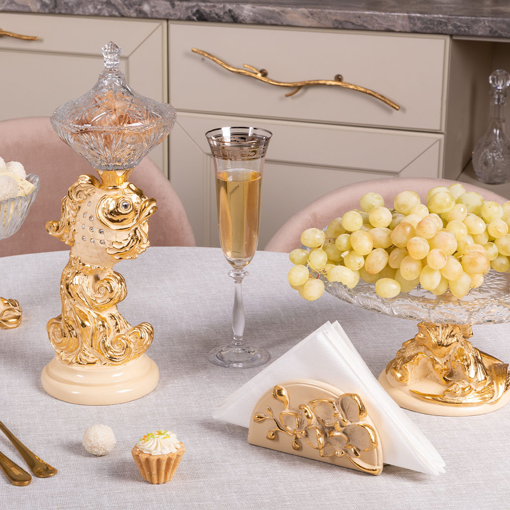 Сахарница с крышкой Рыбка Заветное желание стеклянная