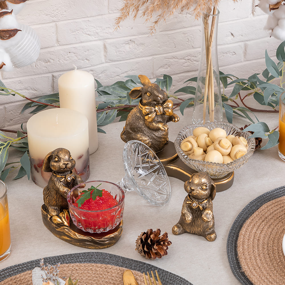 Сахарница с крышкой Кролик Бантик стеклянная