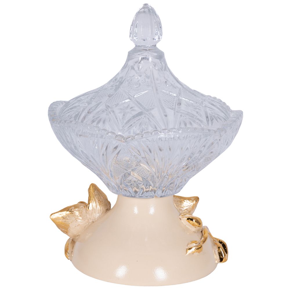 Сахарница с крышкой Орхидея Лайм стеклянная