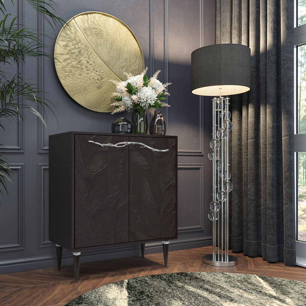 Комод Эстетика Флоры Цветной Классика Серебро с 2 полками